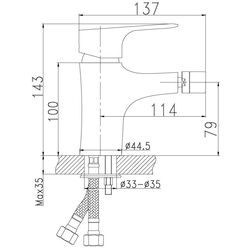 Baterie pentru bideu Ferro Nice 97011.0 (Chrome) Thumb