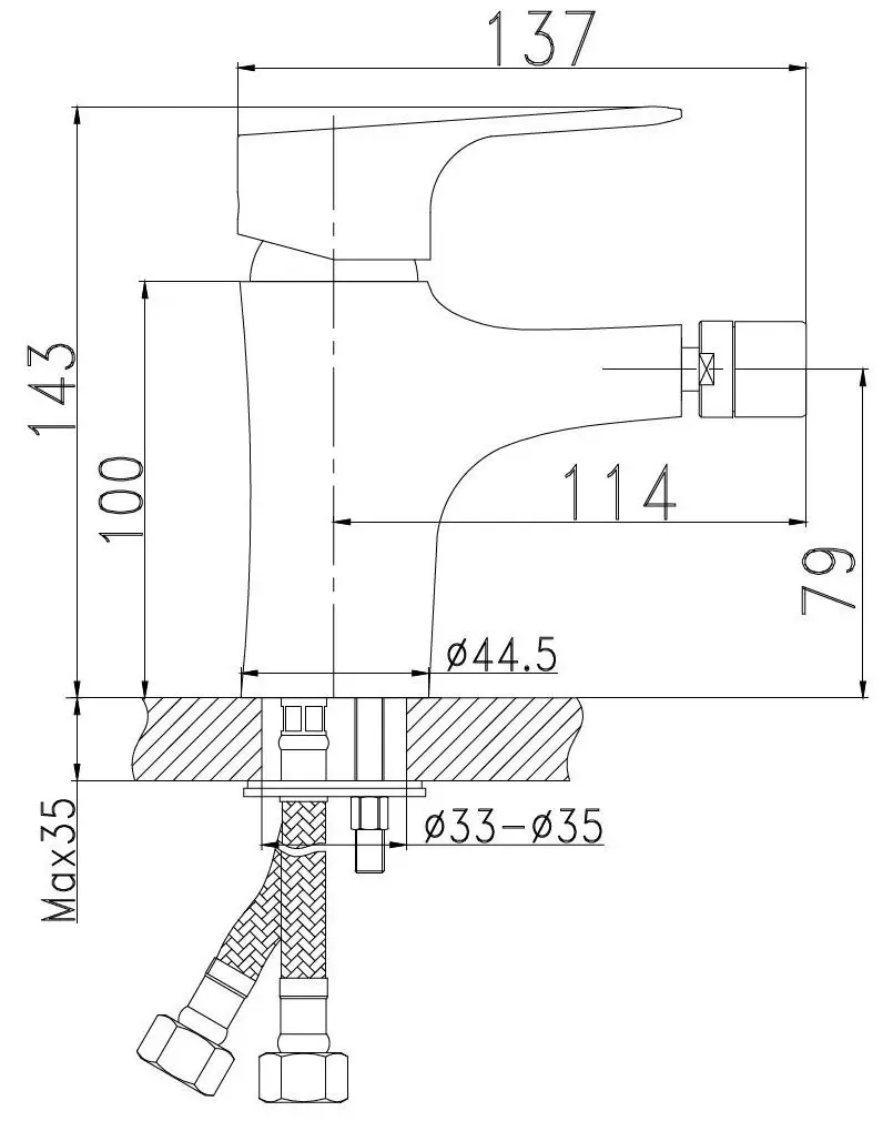 Baterie pentru bideu Ferro Nice 97011.0 (Chrome) - 2