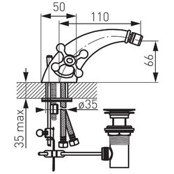 Смеситель для биде Ferro Retro New XD6 (Chrome) Thumb