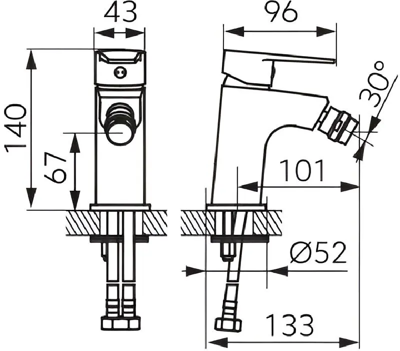 Baterie pentru bideu Ferro Ritto BTR6 (Chrome)