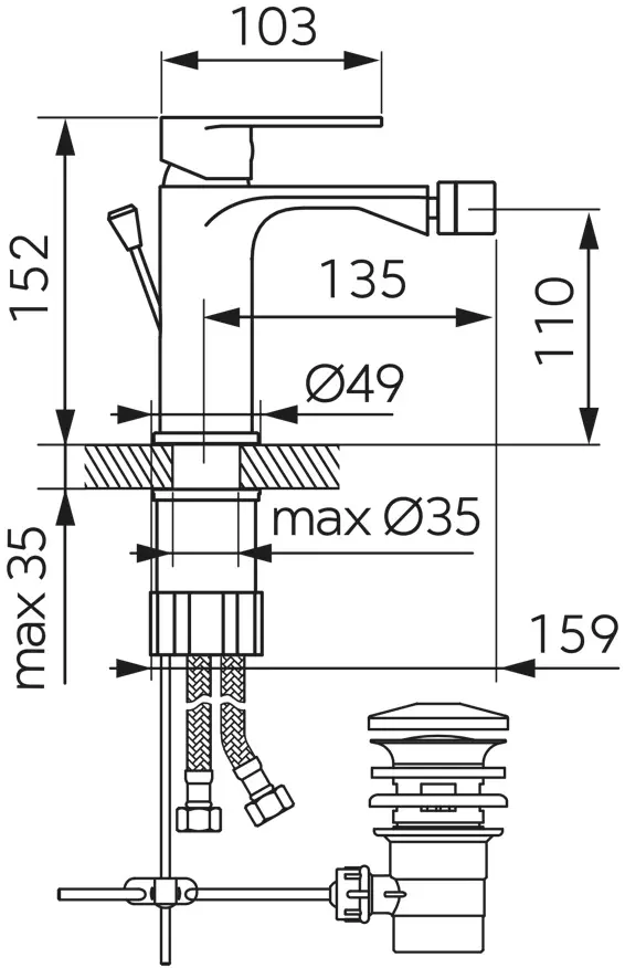 Смеситель для биде Ferro Talassa BAL6 (Chrome) - 3
