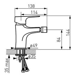 Смеситель для биде Ferro Tiga BTG6VL (Chrome) Thumb