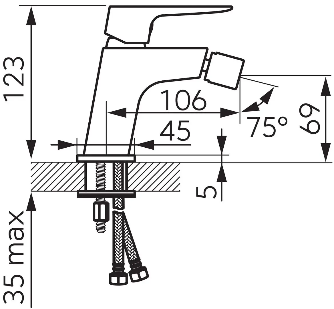 Смеситель для биде Ferro Vitto Verdeline BVI6VL (Chrome)