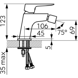 Baterie pentru bideu Ferro Vitto Verdeline BVI6VLGM (Gun Metal) Thumb