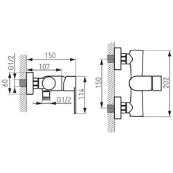 Baterie pentru dus Ferro Algeo BAG7BL (Black) Thumb