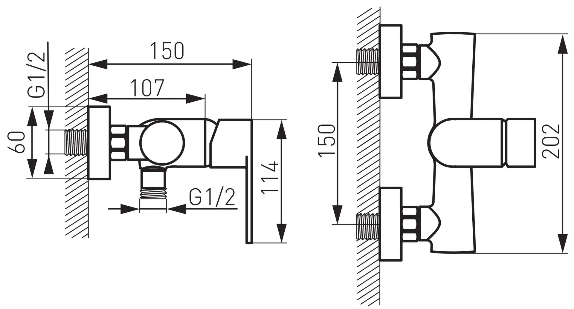 Baterie pentru dus Ferro Algeo BAG7BL (Black)