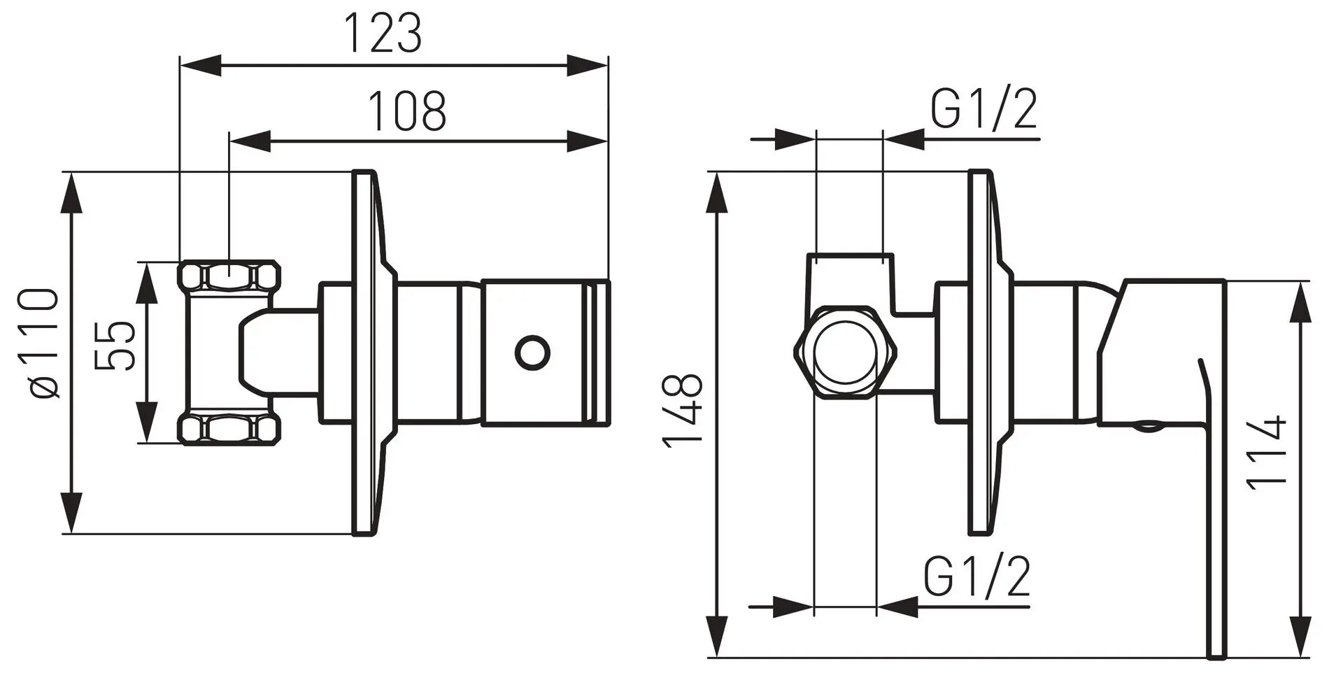 Baterie pentru dus Ferro Algeo BAG7PA (Chrome) - 3