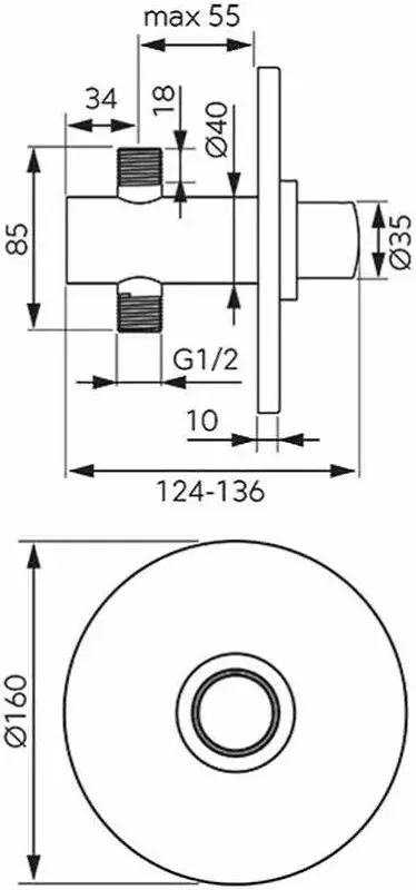 Baterie pentru dus Ferro Presstige Pro (Chrome)