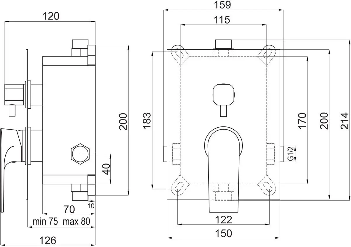 Смеситель для душа Ferro Algeo Square BAQ7P3BOX (Chrome)