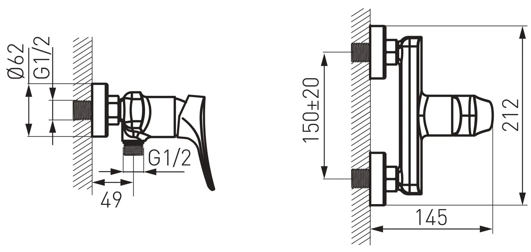 Baterie pentru dus Ferro Espacio BES7 (Chrome) - 2