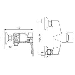 Baterie pentru dus Ferro Modena BTM7 (Chrome) Thumb