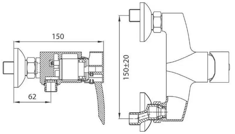 Baterie pentru dus Ferro Modena BTM7 (Chrome) - 2