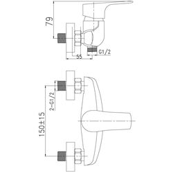 Baterie pentru dus Ferro Nice 97060/1.0 (Chrome) Thumb