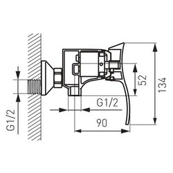 Baterie pentru dus Ferro Padwa BTP7 (Chrome) Thumb