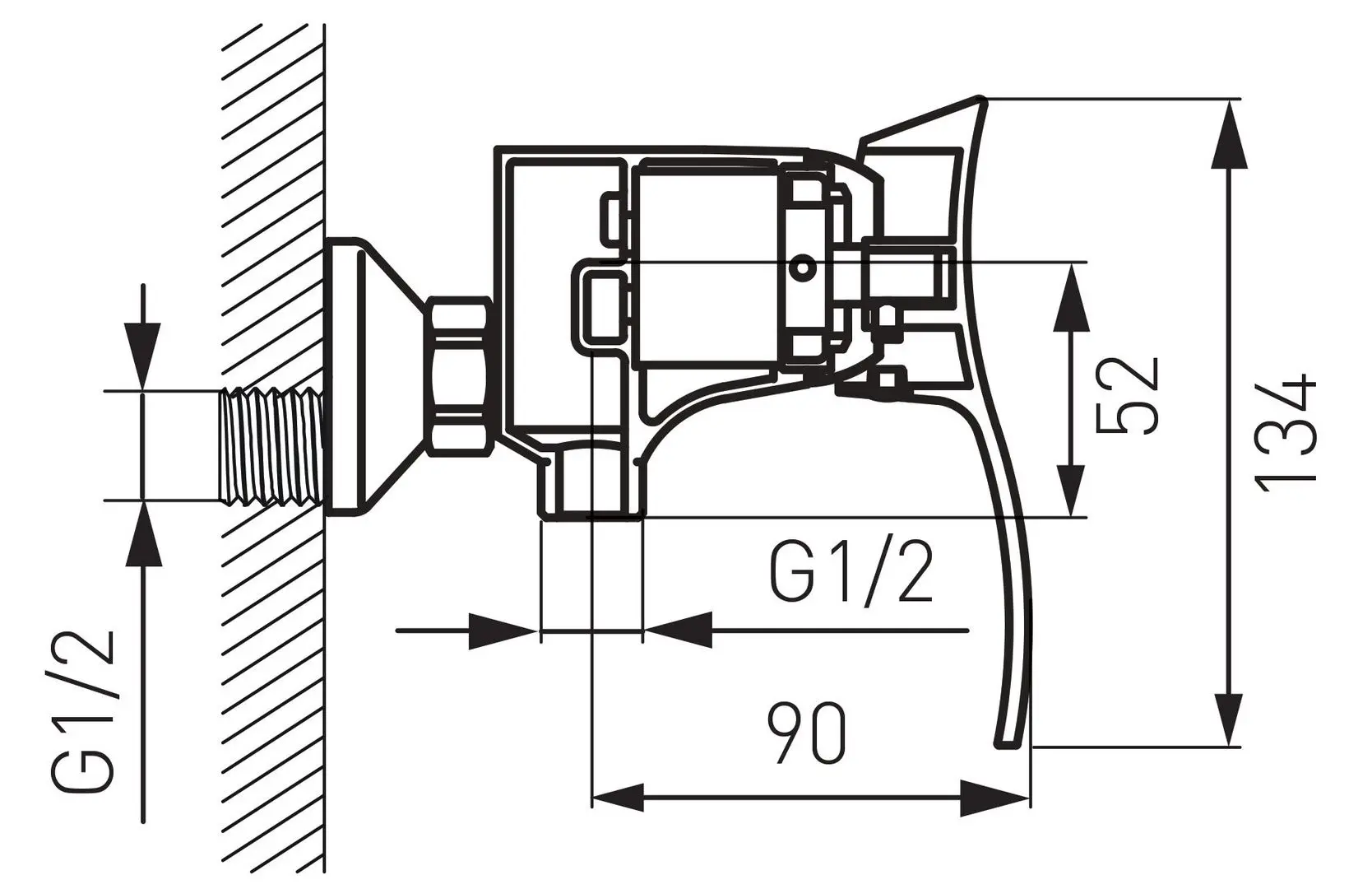 Baterie pentru dus Ferro Padwa BTP7 (Chrome) - 2