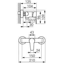 Baterie pentru dus Ferro Ritto BTR7 (Chrome) Thumb