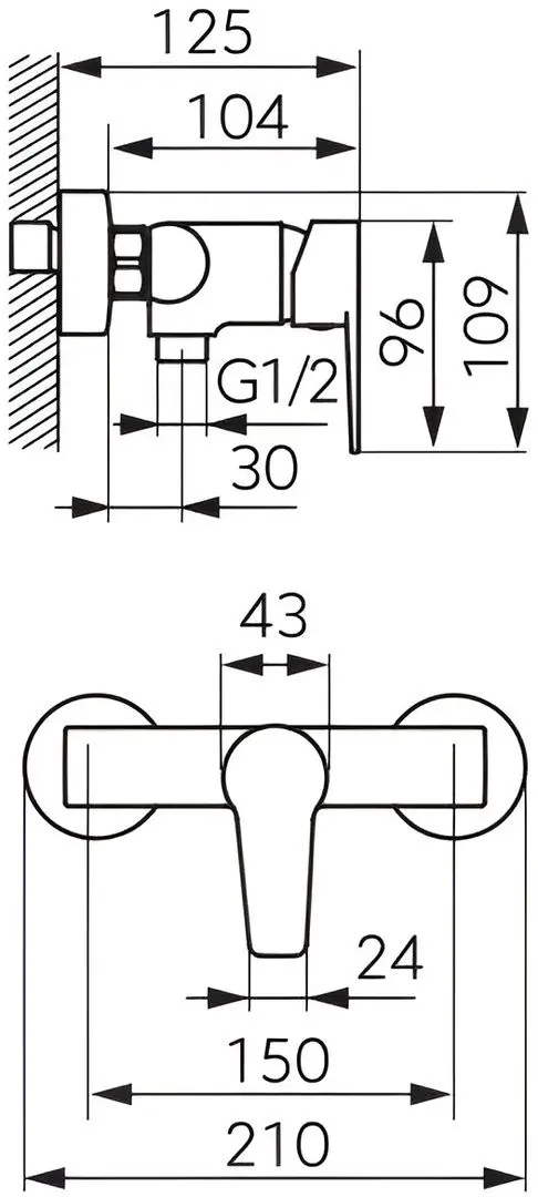 Baterie pentru dus Ferro Ritto BTR7BL (Black)