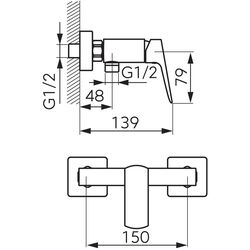 Baterie pentru dus Ferro Vitto Verdeline BVI7VLBL (Black) Thumb
