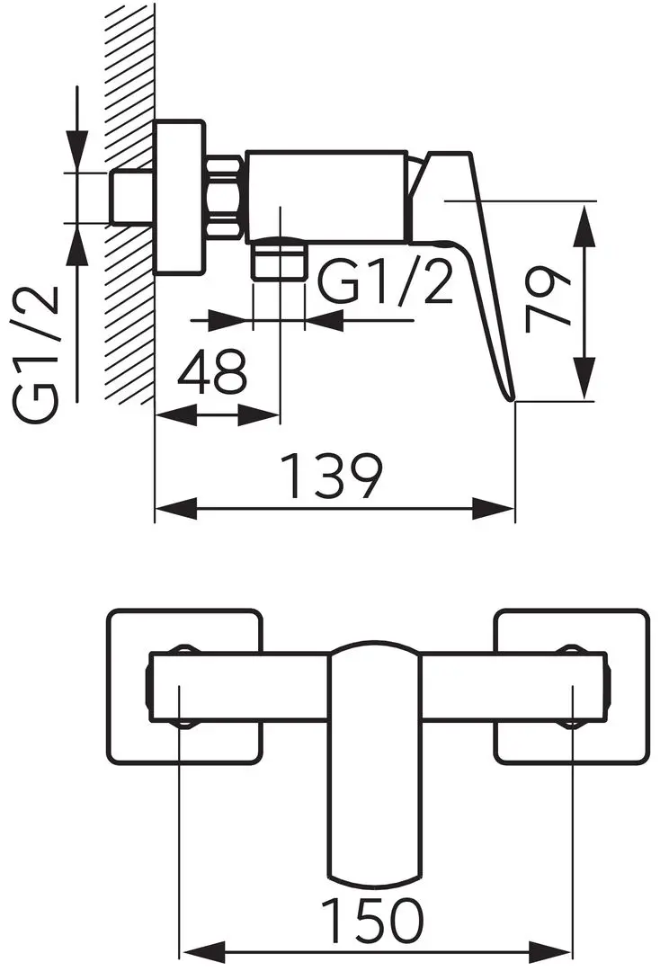 Baterie pentru dus Ferro Vitto Verdeline BVI7VLBL (Black)