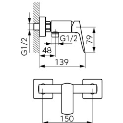 Смеситель для душа Ferro Vitto Verdeline BVI7VLGM (Gun Metal) Thumb