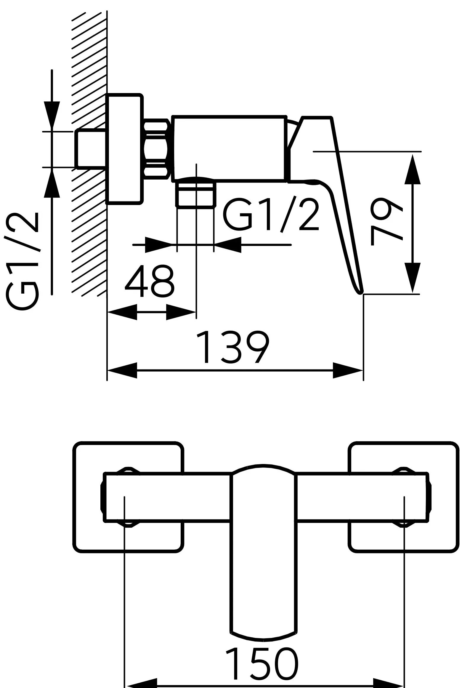 Смеситель для душа Ferro Vitto Verdeline BVI7VLGM (Gun Metal)