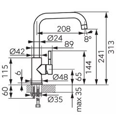 Baterie pentru chiuveta Ferro Camiro BCQ4 (Inox) Thumb