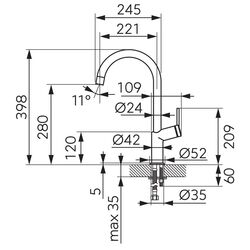 Baterie pentru chiuveta Ferro Cumulus BCU4 (Chrome) Thumb
