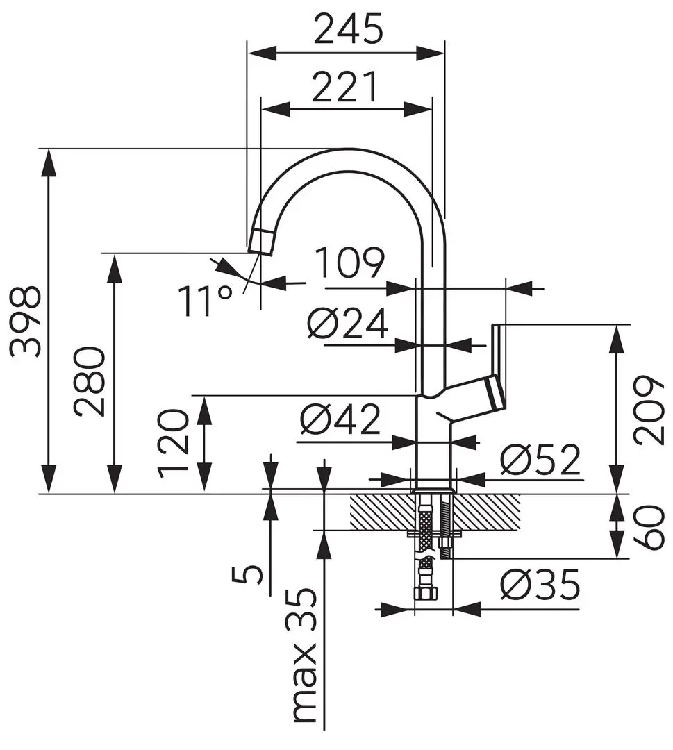 Baterie pentru chiuveta Ferro Cumulus BCU4 (Chrome)