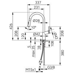 Смеситель для мойки Ferro Cumulus BCU8 (Chrome) Thumb
