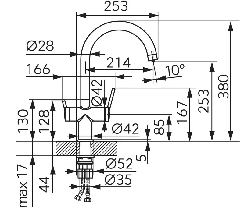 Смеситель для мойки Ferro Filtrata BFT41 (Chrome) - 3