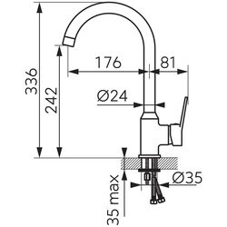 Baterie pentru chiuveta Ferro Isso BIS4 (Chrome) Thumb