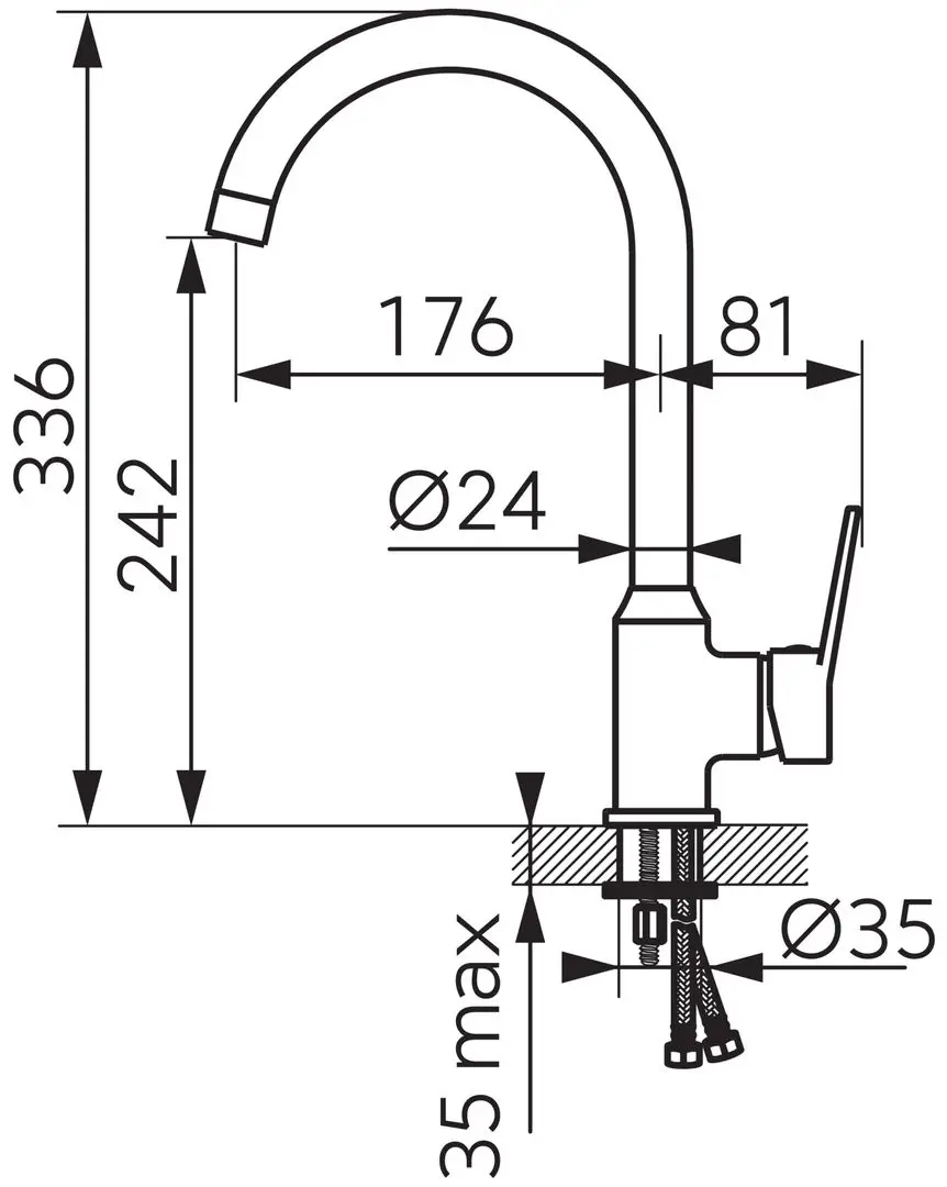 Baterie pentru chiuveta Ferro Isso BIS4 (Chrome) - 2