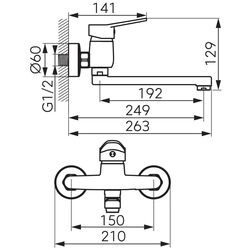 Baterie pentru chiuveta Ferro Isso BIS5 (Chrome) Thumb