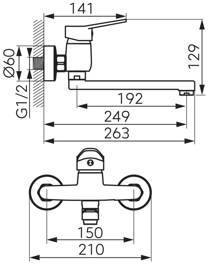 Baterie pentru chiuveta Ferro Isso BIS5 (Chrome) - 2