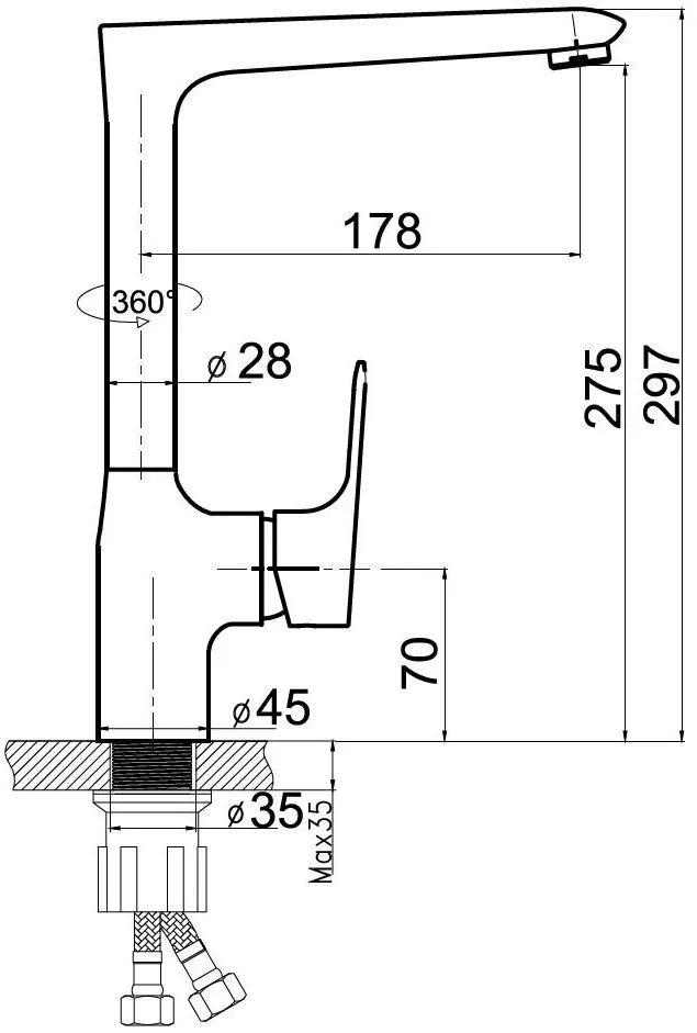 Baterie pentru chiuveta Ferro Nice 97713.0 (Chrome) - 2