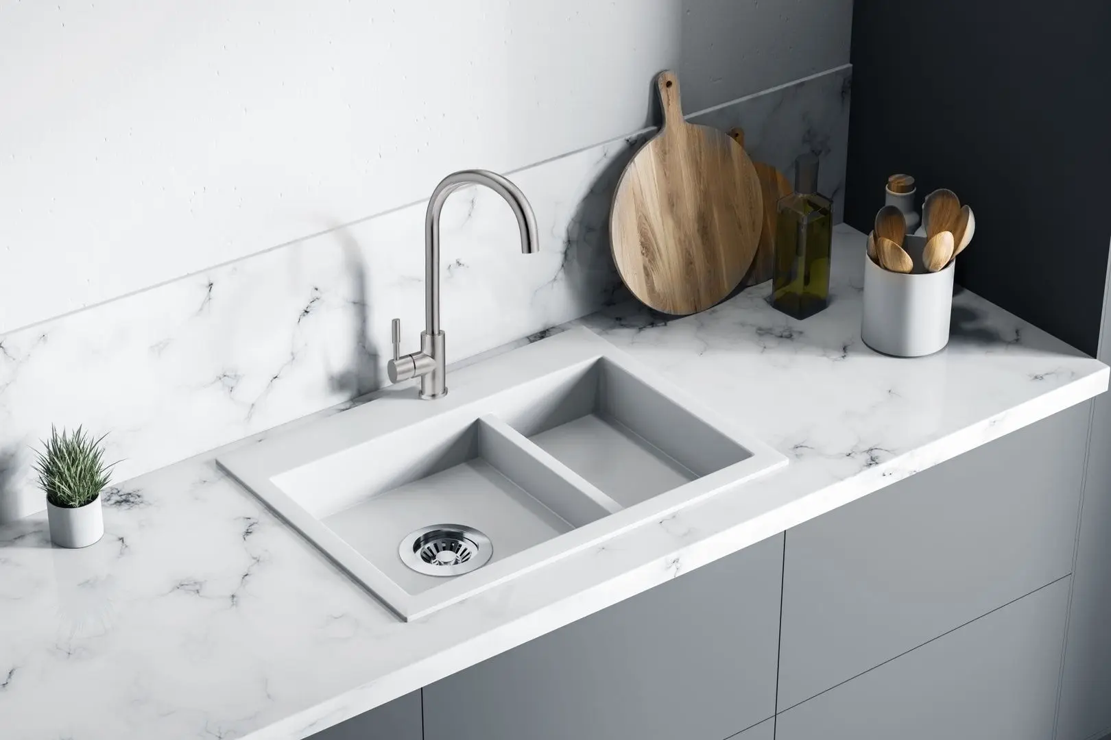 Baterie pentru chiuveta Ferro Paese BPE4 (Inox) - 3