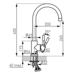 Baterie pentru chiuveta Ferro Paese BPE4 (Inox) Thumb