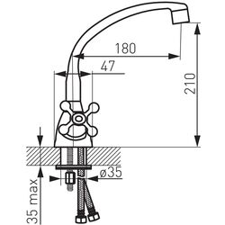 Baterie pentru chiuveta Ferro Retro New XD4 (Chrome) Thumb