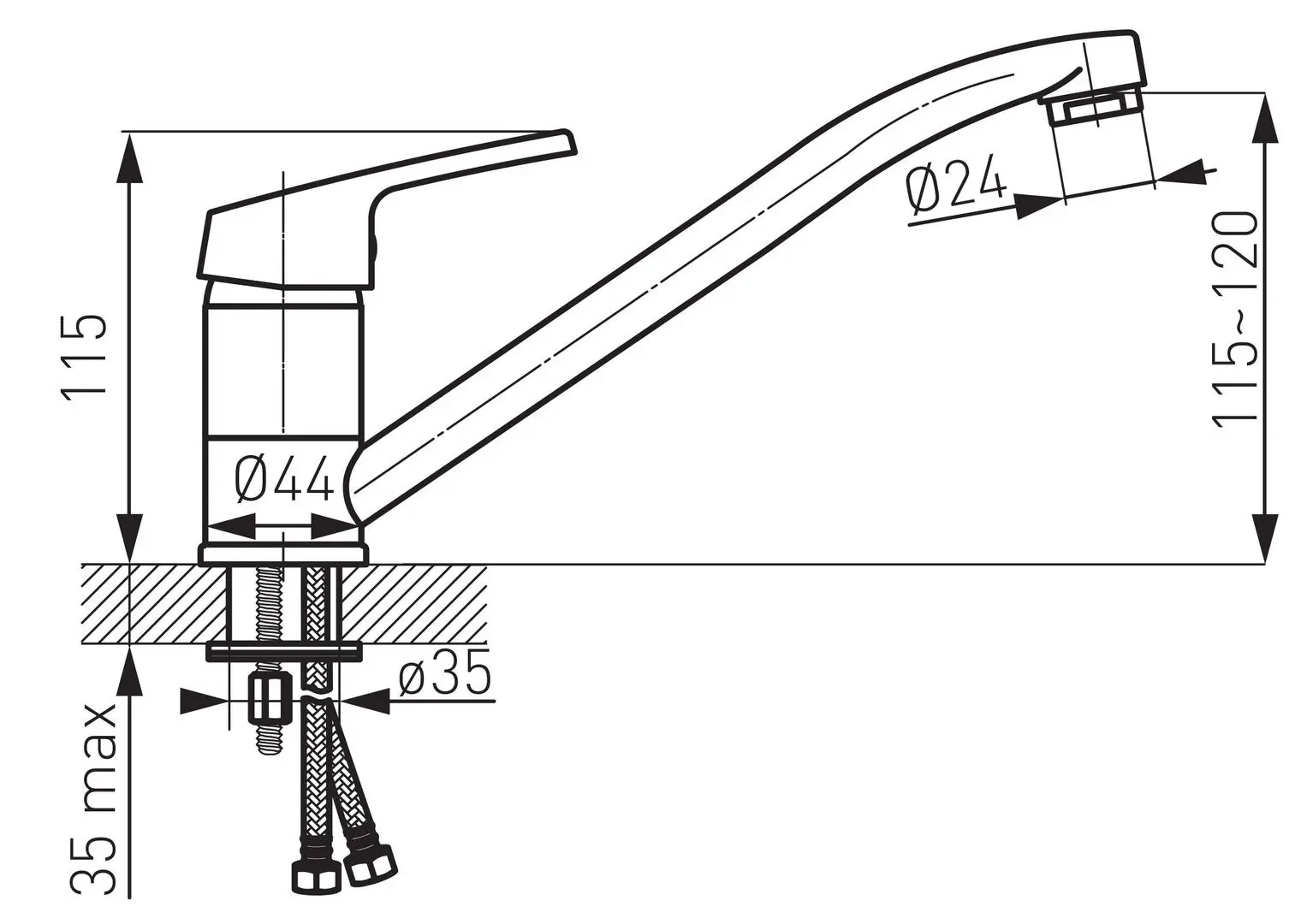Baterie pentru chiuveta Ferro Smile BSM4 (Chrome)