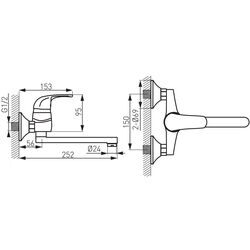 Baterie pentru chiuveta Ferro Vasto BVA5 (Chrome) Thumb