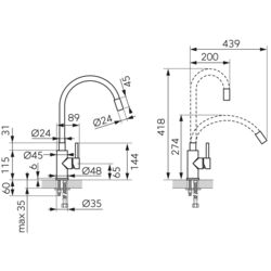 Baterie pentru chiuveta Ferro Zumba BZA4BLB (Black) Thumb