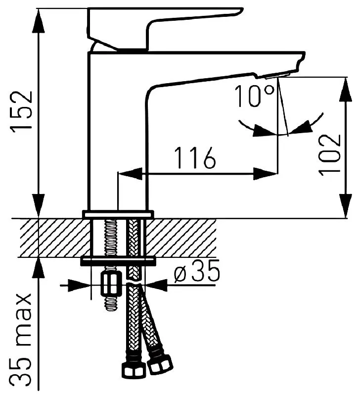 Baterie pentru lavoar Ferro Adore BDR2 (White/Chrome)