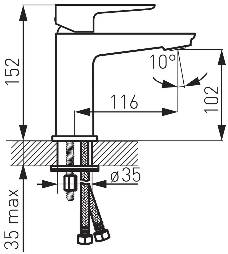 Baterie pentru lavoar Ferro Adore BDR2BLC (Black/Chrome)