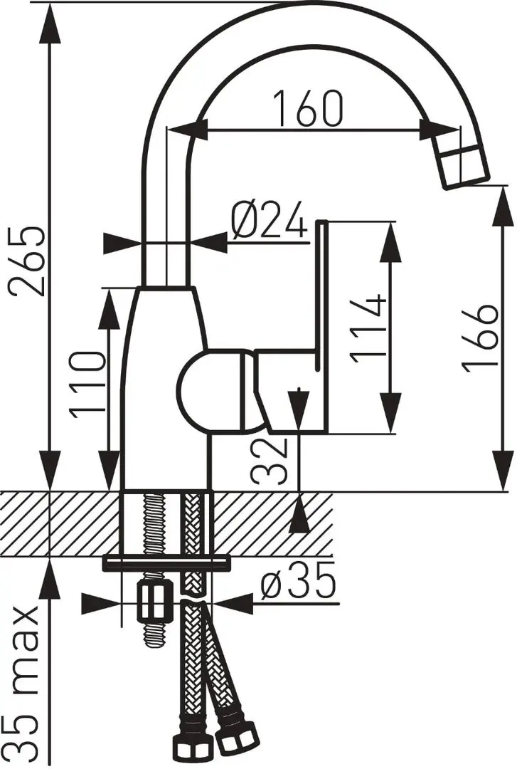 Baterie pentru lavoar Ferro Algeo BAG2ABL (Black)