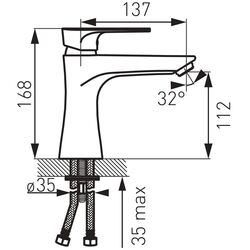 Смеситель для умывальника Ferro Algeo Square BAQ2 (Chrome) Thumb