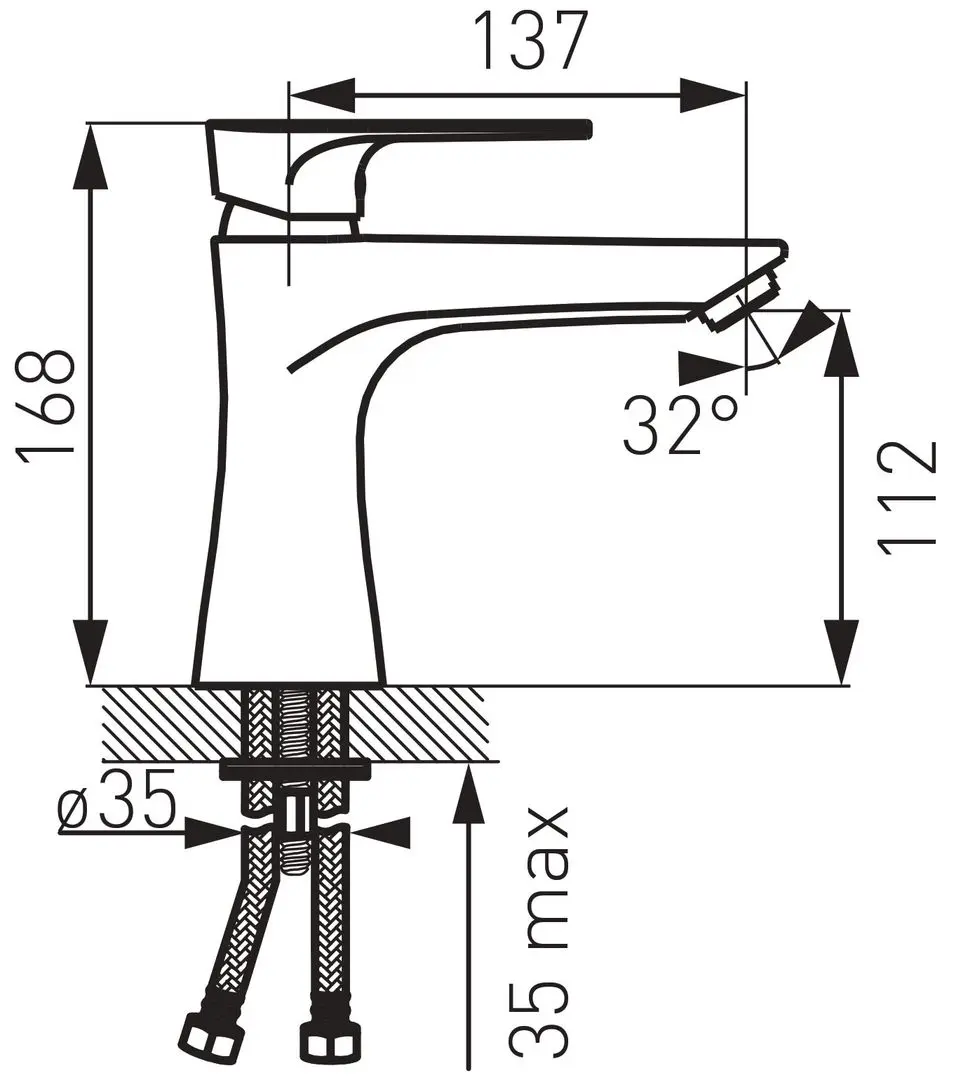 Смеситель для умывальника Ferro Algeo Square BAQ2 (Chrome)