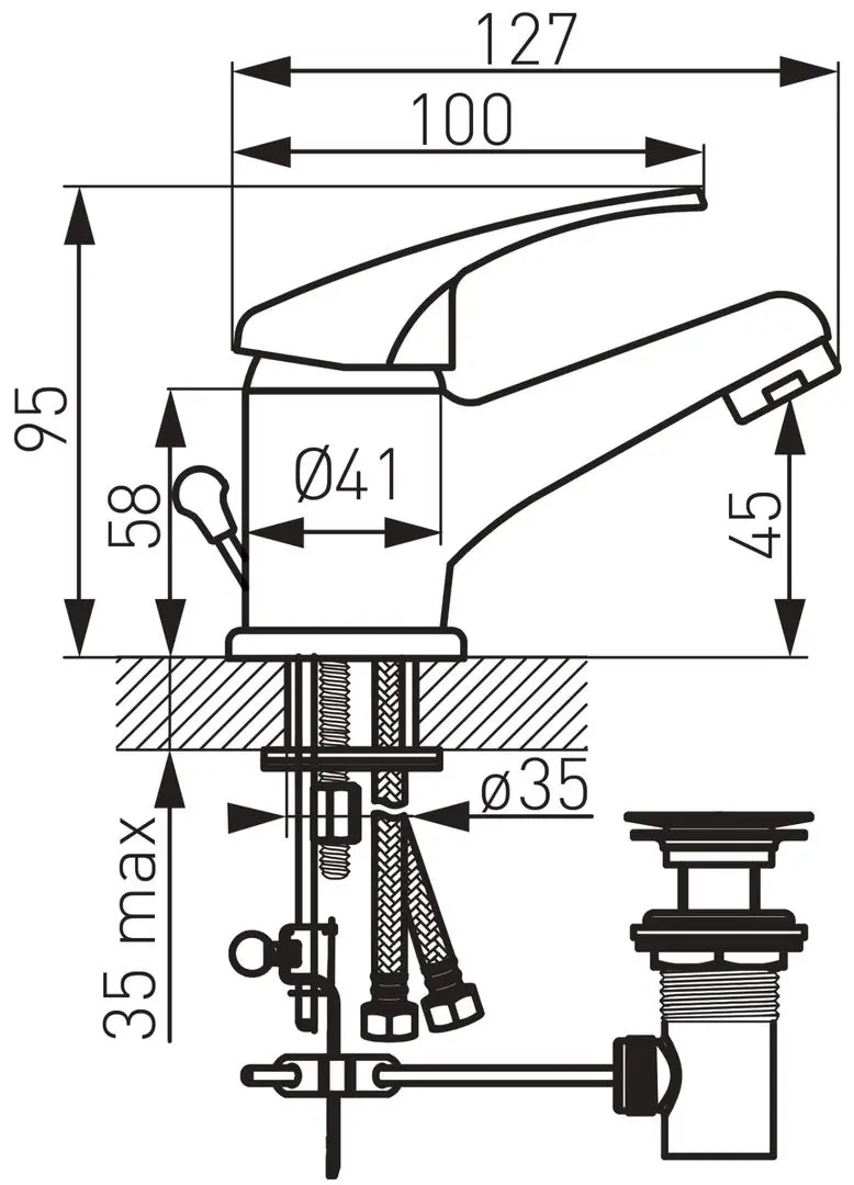 Baterie pentru lavoar Ferro Basic BBC2 (Chrome) - 2