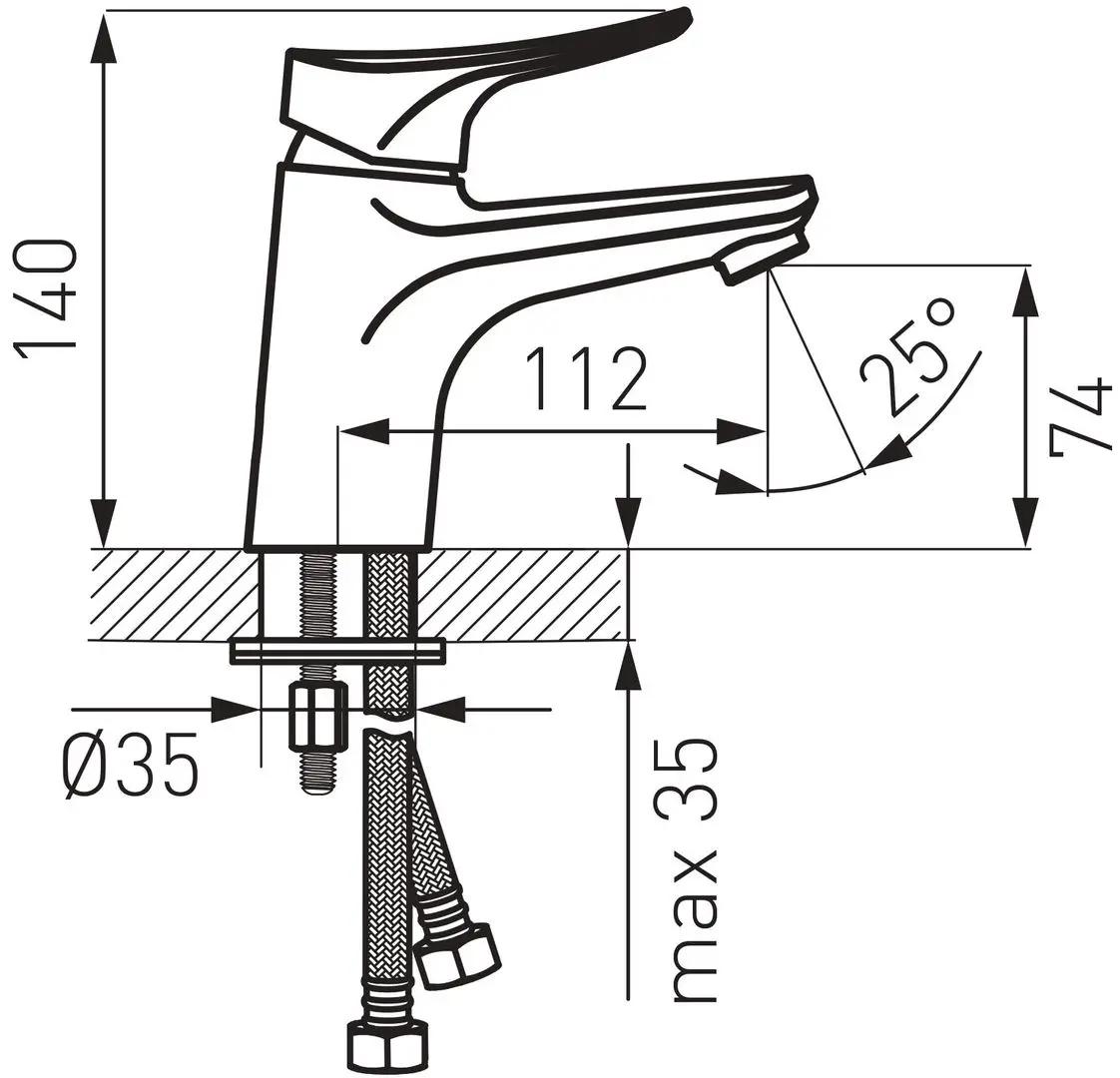 Baterie pentru lavoar Ferro Espacio BES2 (Chrome) - 2