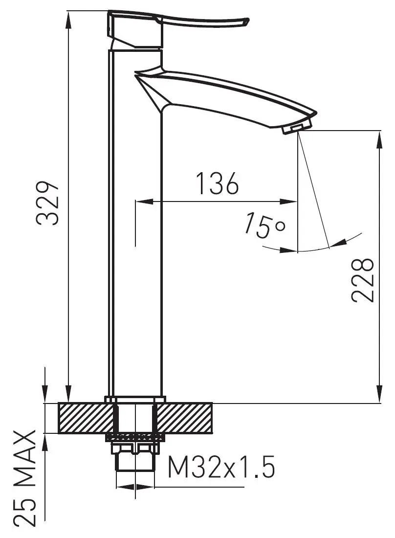 Baterie pentru lavoar Ferro Florence BFL2LVL (Chrome) - 2