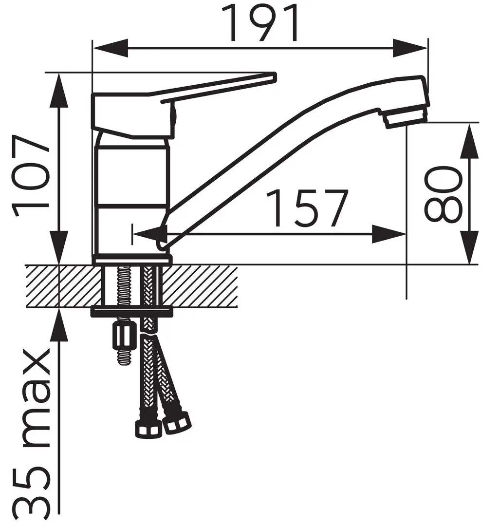 Baterie pentru lavoar Ferro Isso BIS2A (Chrome)